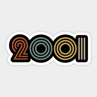 2001 Birth Year Retro Style Sticker